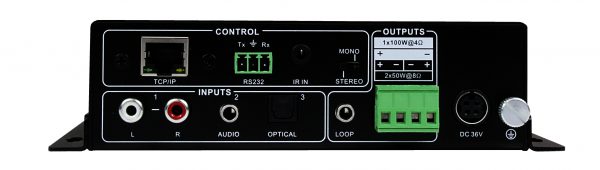 Back Panel View of 8-Ohm Audio Amplifier